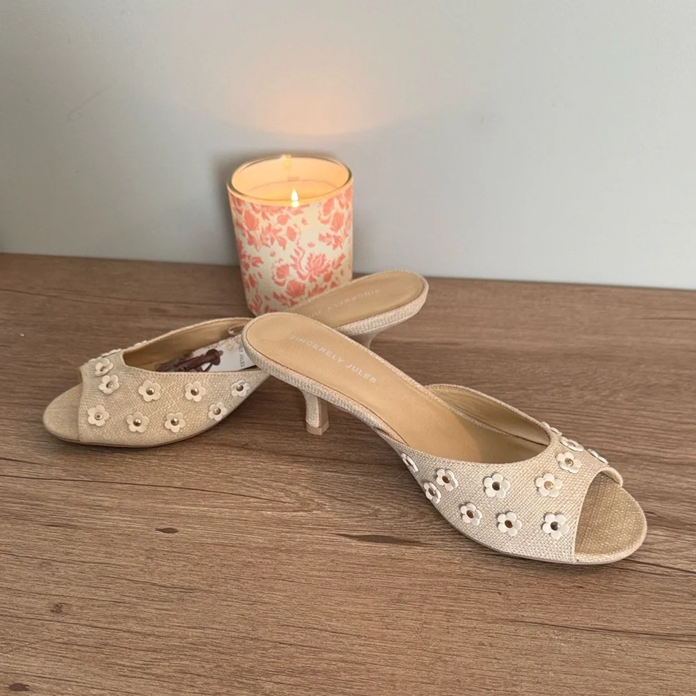 Sincerely Jules Floral Embellished Mules, 8.5, NWT - Picture 5 of 8